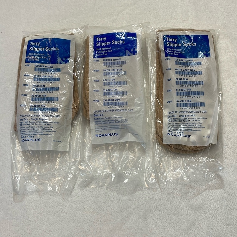 NOVAPLUS, TERRY SLIPPER SOCKS XL ADULT UNISEX